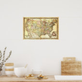 Poster Verenigde Staten Map (Keuken)