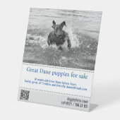 Poster verkoper reclamebord met voetstuk (Voorkant)