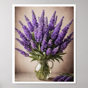 Poster Verse Lavendel Bloemboeket Wanddecoratie