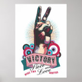 Poster – Victory Peace & Love Pop-Art Design (Voorkant)