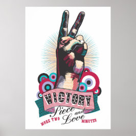 Poster – Victory Vrede & Liefde Pop-Art Design
