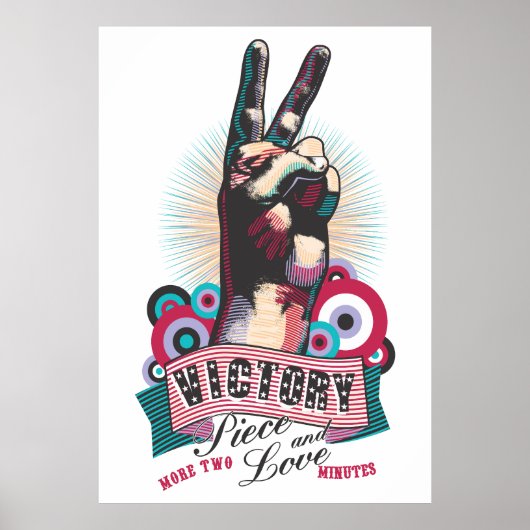Poster – Victory Vrede & Liefde Pop-Art Design (Voorkant)