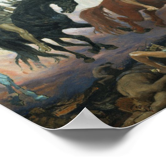 Poster Vier Roodbaarzen van Apocalypse Viktor Vasn (Hoek)