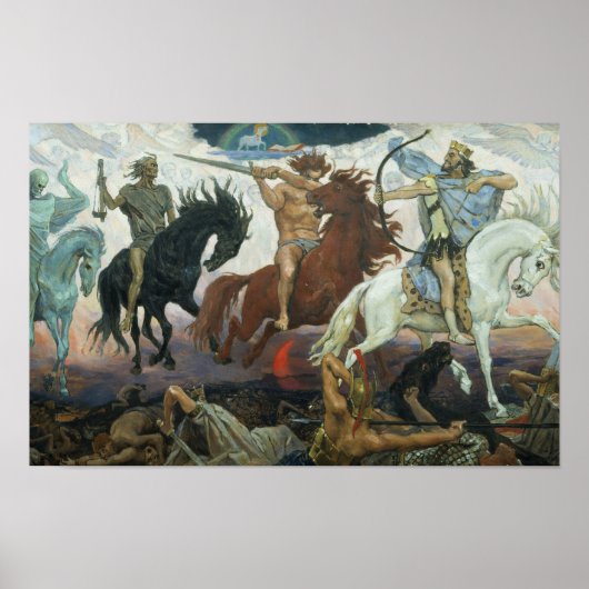 Poster Vier Roodbaarzen van Apocalypse Viktor Vasn (Voorkant)
