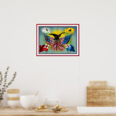 Poster Vintage 1885 Geschiedenis van Amerikaanse v (Keuken)