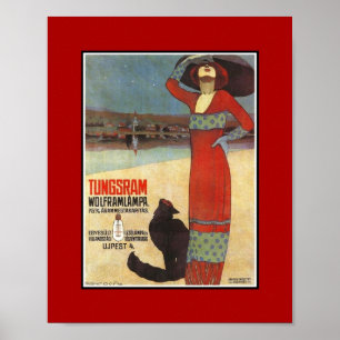 Poster Vintage Advertenties Tungsram Lichtbollen