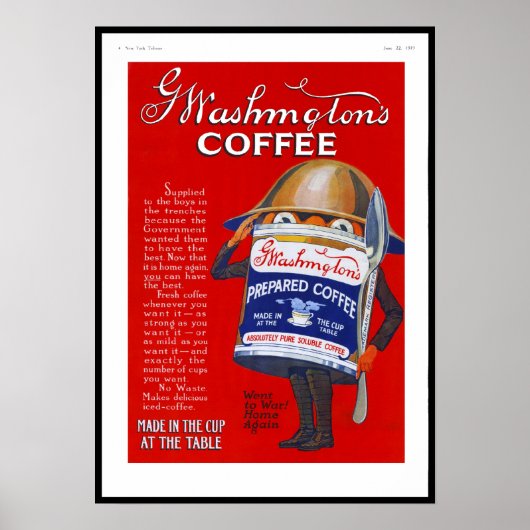 Poster Vintage Advertisement 1919 Coffee (Voorkant)
