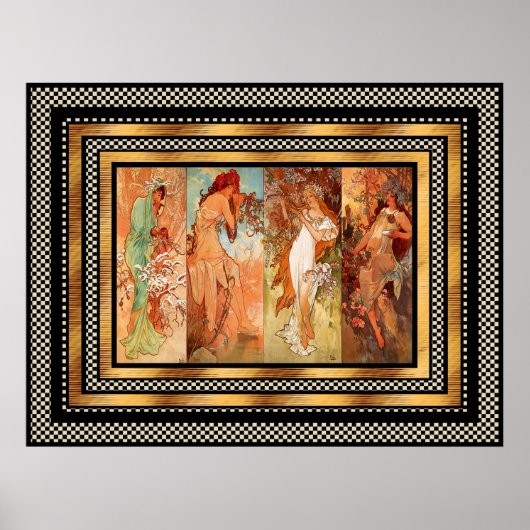 Poster Vintage Alphonse Mucha Paneel Art Nouveau (Voorkant)