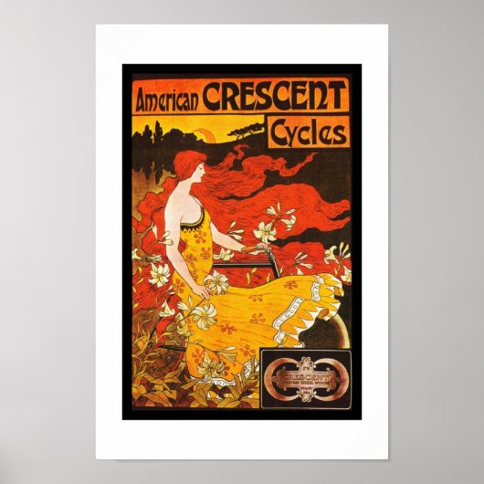 Poster Vintage Amerikaanse Crescent Cycles (Voorkant)
