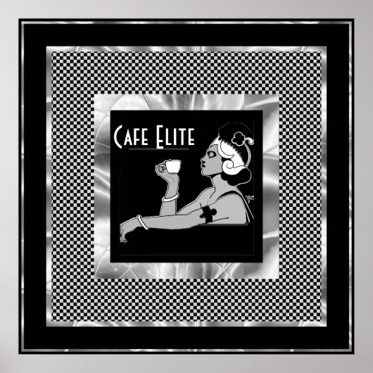 Poster Vintage Cafe Elite Art Deco (Voorkant)