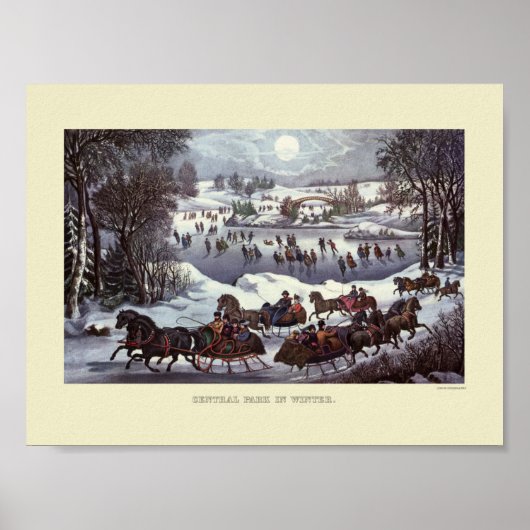 POSTER : VINTAGE CHRISTMAS : Central Park New York (Voorkant)