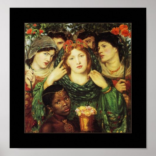 Poster Vintage Dante Gabriel Rossetti De Geliefde (Voorkant)
