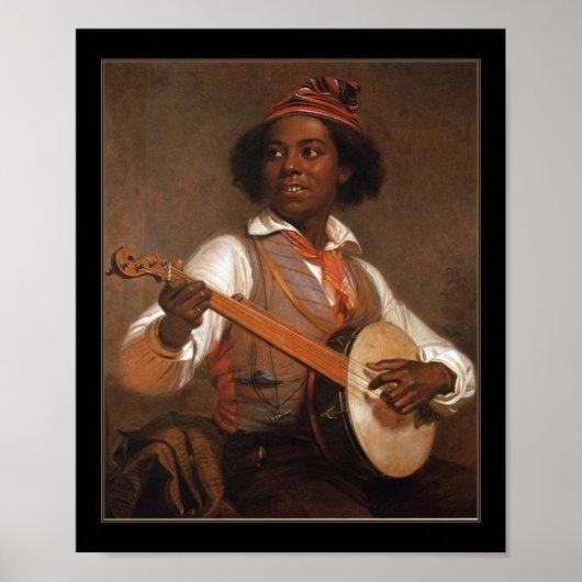 Poster Vintage De Banjospeler (Voorkant)