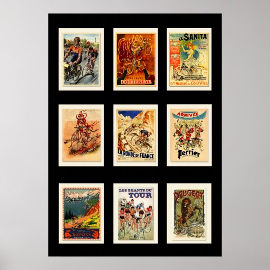 Poster Vintage Fietsen Briefkaarten Collectie 6 (Voorkant)