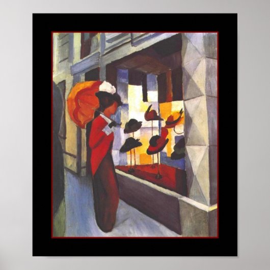 Poster Vintage Kunst August Macke Hoedenwinkel (Voorkant)