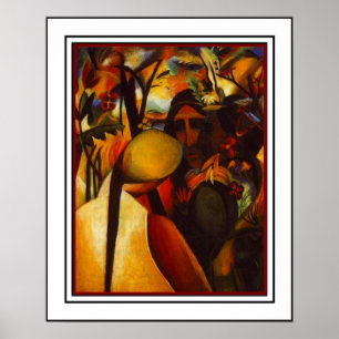 Poster Vintage Kunst August Macke Inheemse Amerika