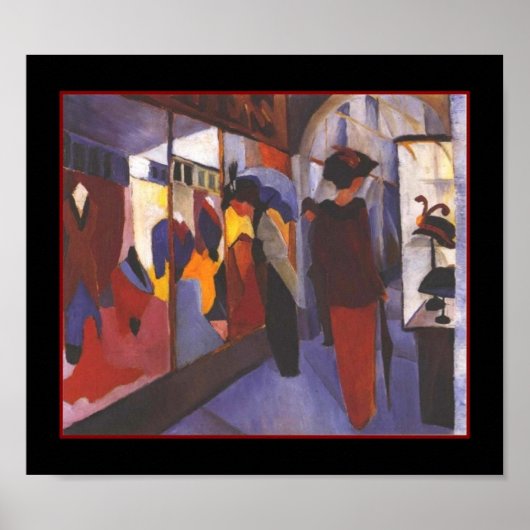 Poster Vintage Kunst August Macke Modewinkel (Voorkant)
