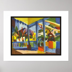 Poster Vintage Kunst August Macke Terras