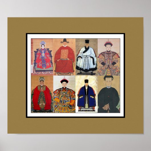 Poster Vintage Kunst Chinese Adel Collage (Voorkant)