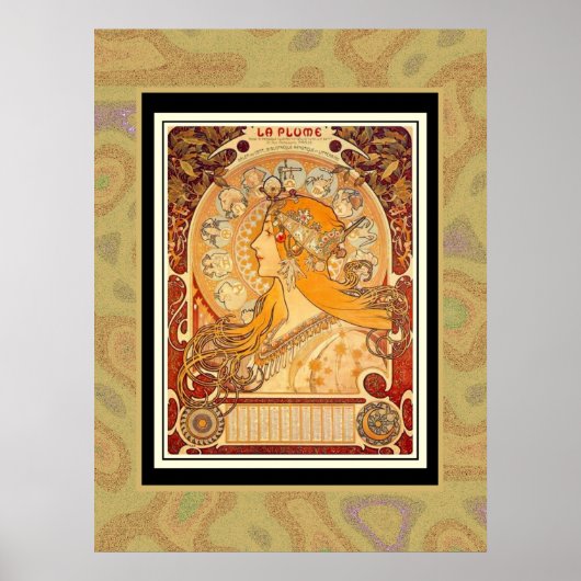 Poster Vintage Kunst Plakat Mucha (Voorkant)