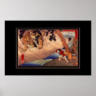 Poster Vintage Kunst Tijger