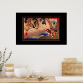 Poster Vintage Kunst Tijger (Keuken)