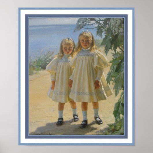 Poster Vintage P S Krøyer 1897  Døtrene Benzon (Voorkant)