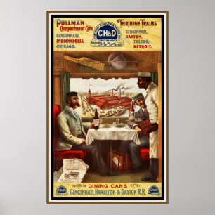 Poster vintage Pullman-trein eetzalen