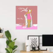 Poster Vintage Retro Roze Meisje Diva 2 (Thuiskantoor)