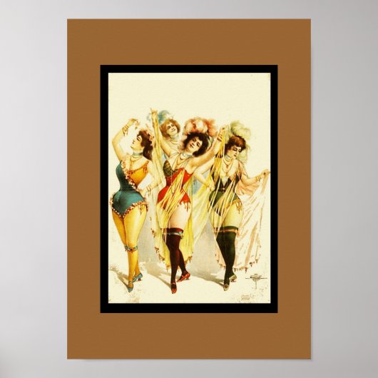 Poster Vintage Theater Dansende Meisjes (Voorkant)
