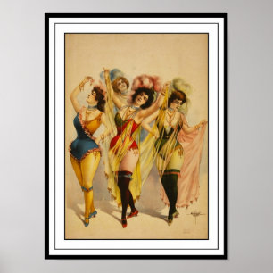 Poster Vintage Theater Dansende Meisjes 2