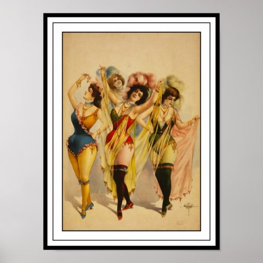Poster Vintage Theater Dansende Meisjes 2 (Voorkant)