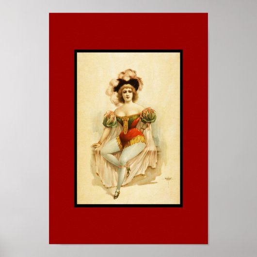 Poster Vintage Theater Vrouw (Voorkant)