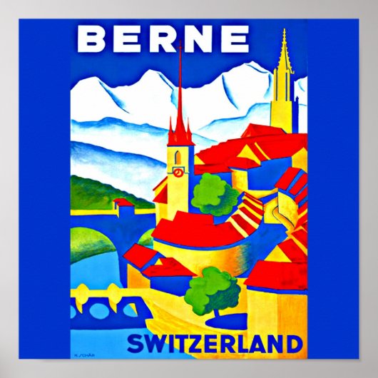 Poster-Vintage Travel Art-Berne Poster (Voorkant)