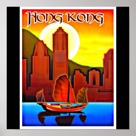 Poster-Vintage Travel Art-Hong Kong Poster (Voorkant)