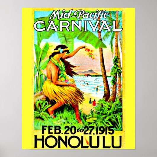 Poster-Vintage Travel Art-Honolulu Poster (Voorkant)
