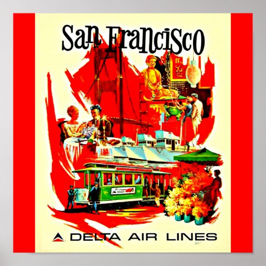 Poster-Vintage Travel Art-San Francisco Poster (Voorkant)