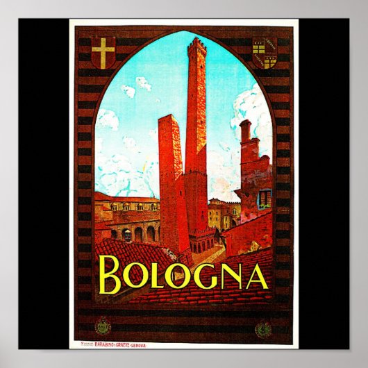 Poster-Vintage Travel-Bologna Poster (Voorkant)