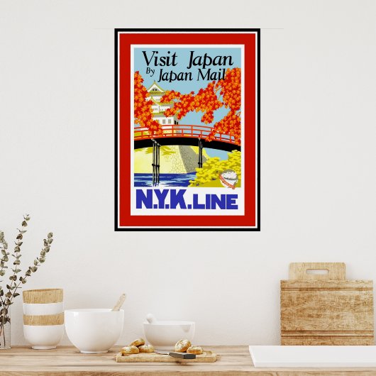 Poster Vintage Travel Japan (Keuken)