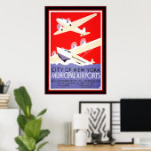 Poster Vintage Travel New York (Thuiskantoor)