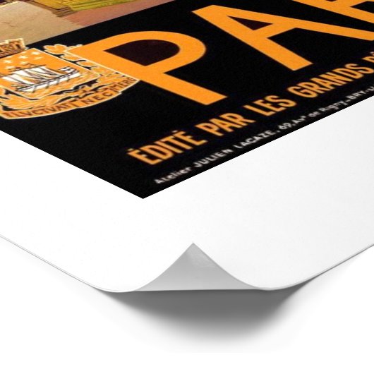 Poster Vintage Travel Paris 2 (Hoek)