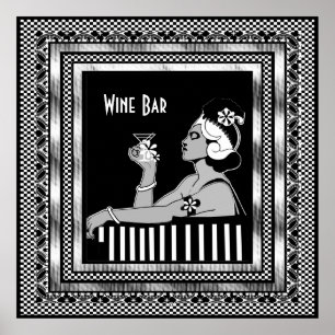Poster Vintage Wijnbar Art Deco