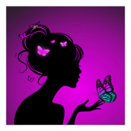 Poster Violette Vlindervrouw