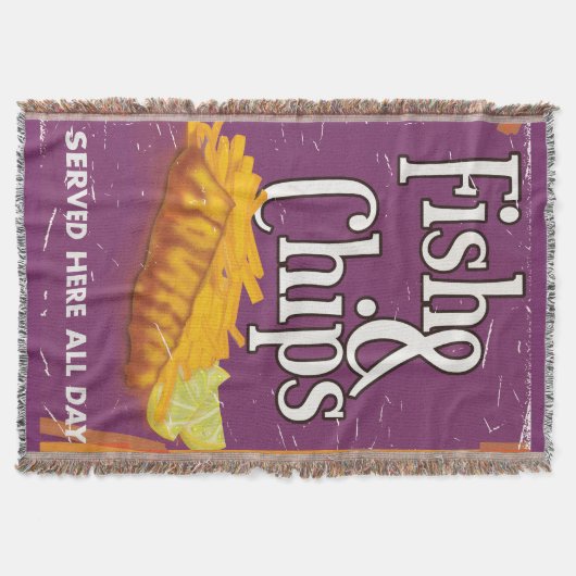 Poster vis en chips deken (Voorkant)