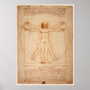 Poster Vitruviaans Man door Leonardo da Vinci