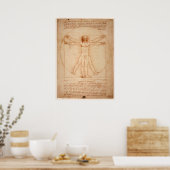 Poster Vitruvianische Man door Leonardo da Vinci (Keuken)