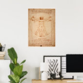 Poster Vitruvianische Man door Leonardo da Vinci (Thuiskantoor)