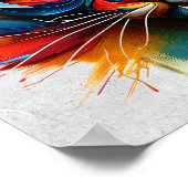 poster "Vivid Whiskers – Abstracte katachtige ener (Hoek)