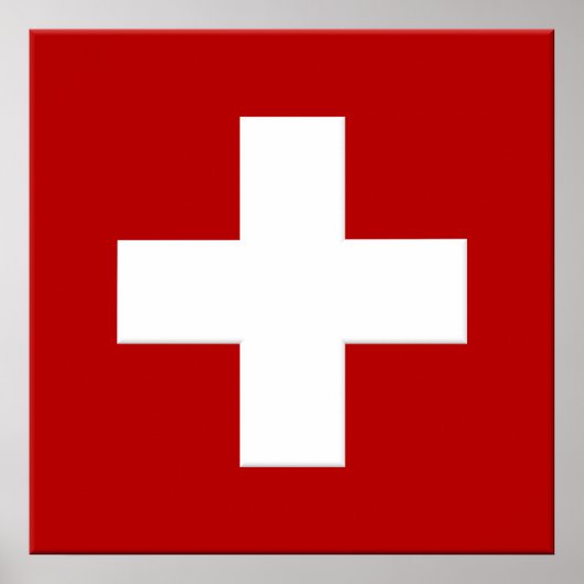 Poster vlag Zwitserland in 3D (Voorkant)