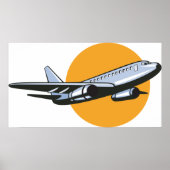 Poster vliegend vliegtuig (Voorkant)